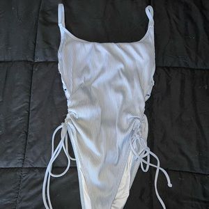 PINK light blue one piece swimsuit